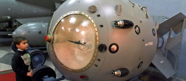 The first A-bomb, 1949. The museum of all-Union Research Institute for Experimental Physics (present-day Russian Federal Nuclear Center All-Russian Research Institute for Experimental Physics). Reproduction - Sputnik International