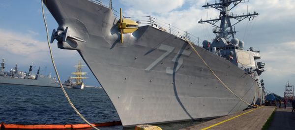 The USS Destroyer Donald Cook is seen at the Constanta shipyard in the Romanian Black Sea port of Constanta, on April 14, 2014 The USS Destroyer Donald Cook is seen at the Constanta shipyard in the Romanian Black Sea port of Constanta, on April 14, 2014 - Sputnik International