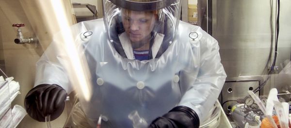 FILE - In this May 11, 2003, file photo, Microbiologist Ruth Bryan works with BG nerve agent simulant in Class III Glove Box in the Life Sciences Test Facility at Dugway Proving Ground, Utah. The specialized airtight enclosure is also used for hands-on work with anthrax and other deadly agents FILE - In this May 11, 2003, file photo, Microbiologist Ruth Bryan works with BG nerve agent simulant in Class III Glove Box in the Life Sciences Test Facility at Dugway Proving Ground, Utah. The specialized airtight enclosure is also used for hands-on work with anthrax and other deadly agents - Sputnik International