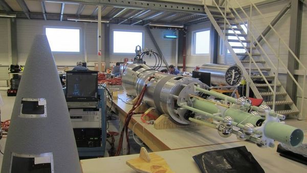 The forward section of the experimental rocket, right, showing several of the scientific instruments that will measure the dusty plasma The forward section of the experimental rocket, right, showing several of the scientific instruments that will measure the dusty plasma - Sputnik International