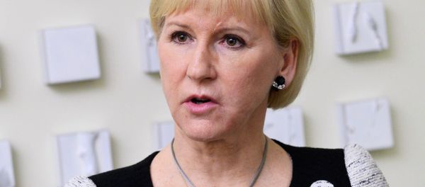 Sweden's Foreign Minister Margot Wallstrom talks to journalists after a meeting with representatives of the Swedish business community at the Ministry of Enterprise and Innovation in Stockholm, Sweden, on March 19, 2015 - Sputnik International