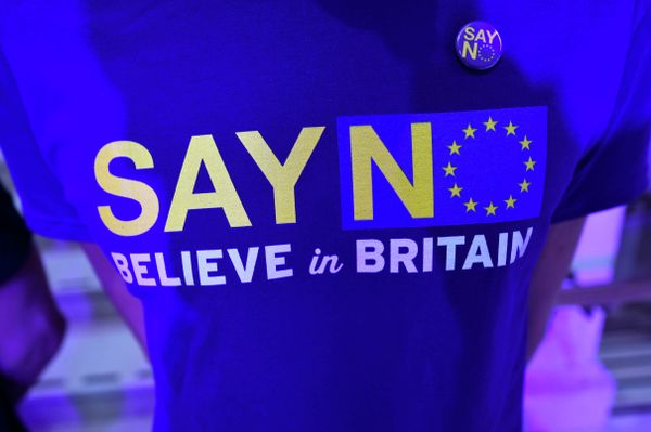 A supporter wears a tee-shirt as he waits for Nigel Farage, the leader of Britain's anti-EU UK Independence Party (UKIP) to speak at the launch of the party's EU referendum campaign, in London, Britain September 4, 2015 A supporter wears a tee-shirt as he waits for Nigel Farage, the leader of Britain's anti-EU UK Independence Party (UKIP) to speak at the launch of the party's EU referendum campaign, in London, Britain September 4, 2015 - Sputnik International