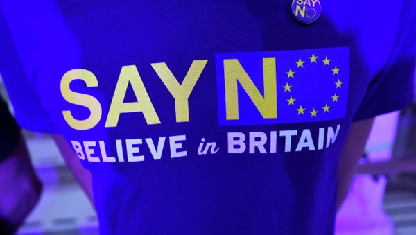 A supporter wears a tee-shirt as he waits for Nigel Farage, the leader of Britain's anti-EU UK Independence Party (UKIP) to speak at the launch of the party's EU referendum campaign, in London, Britain September 4, 2015 A supporter wears a tee-shirt as he waits for Nigel Farage, the leader of Britain's anti-EU UK Independence Party (UKIP) to speak at the launch of the party's EU referendum campaign, in London, Britain September 4, 2015 - Sputnik International