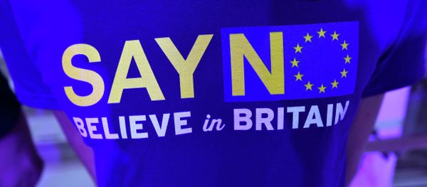 A supporter wears a tee-shirt as he waits for Nigel Farage, the leader of Britain's anti-EU UK Independence Party (UKIP) to speak at the launch of the party's EU referendum campaign, in London, Britain September 4, 2015 A supporter wears a tee-shirt as he waits for Nigel Farage, the leader of Britain's anti-EU UK Independence Party (UKIP) to speak at the launch of the party's EU referendum campaign, in London, Britain September 4, 2015 - Sputnik International