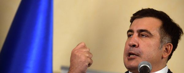 Former Georgian President Mikheil Saakashvili gestures as gives a press conference at the headquarters of the opposition in Kiev on December 7, 2013 - Sputnik International