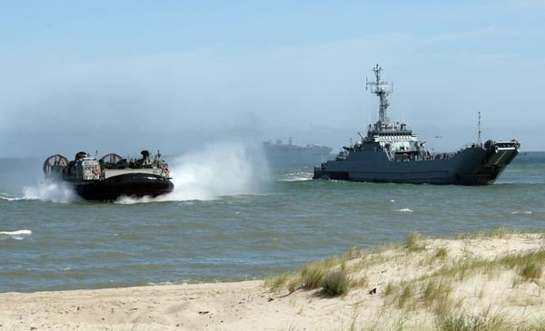 NATO troops make a massive amphibious landing off the coast of Ustka, northern Poland, during NATO military sea exercises BALTOPS (Baltic Operations) 2015 in the Baltic Sea NATO troops make a massive amphibious landing off the coast of Ustka, northern Poland, during NATO military sea exercises BALTOPS (Baltic Operations) 2015 in the Baltic Sea - Sputnik International