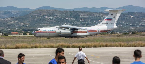 Russian EMERCOM plane with humanitarian aid for the people of Syria arrives to Latakia Airport in Syria. Russian EMERCOM plane with humanitarian aid for the people of Syria arrives to Latakia Airport in Syria. - Sputnik International