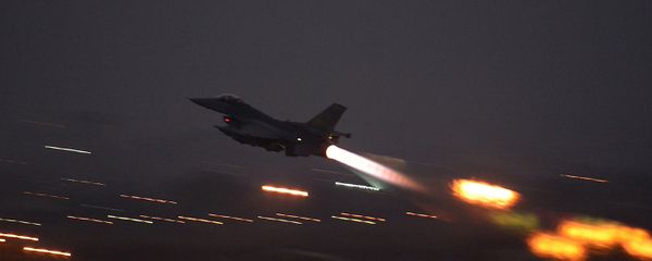In this image provided by the U.S. Air Force, an F-16 Fighting Falcon takes off from Incirlik Air Base, Turkey, as the U.S. on Wednesday, Aug. 12, 2015, launched its first airstrikes by Turkey-based F-16 fighter jets against Islamic State targets in Syria In this image provided by the U.S. Air Force, an F-16 Fighting Falcon takes off from Incirlik Air Base, Turkey, as the U.S. on Wednesday, Aug. 12, 2015, launched its first airstrikes by Turkey-based F-16 fighter jets against Islamic State targets in Syria - Sputnik International