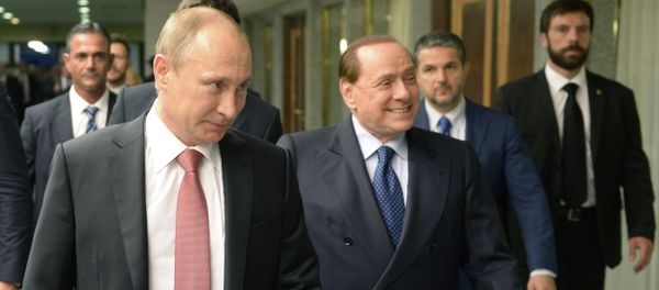 Russian President Vladimir Putin, left, and former Italian prime minister Silvio Berlusconi at their meeting in Rome, June 10, 2015 Russian President Vladimir Putin, left, and former Italian prime minister Silvio Berlusconi at their meeting in Rome, June 10, 2015 - Sputnik International