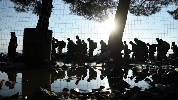 The sun rises as refugees and migrants walk to pass from the northern Greek village of Idomeni to southern Macedonia, Friday, Sept. 11, 2015. The sudden onset of autumn has taken tens of thousands by surprise all along the Balkans route from Greece to Hungary The sun rises as refugees and migrants walk to pass from the northern Greek village of Idomeni to southern Macedonia, Friday, Sept. 11, 2015. The sudden onset of autumn has taken tens of thousands by surprise all along the Balkans route from Greece to Hungary - Sputnik International
