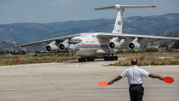 Russian EMERCOM plane with humanitarian aid for the people of Syria arrives to Latakia Airport in Syria Russian EMERCOM plane with humanitarian aid for the people of Syria arrives to Latakia Airport in Syria - Sputnik International
