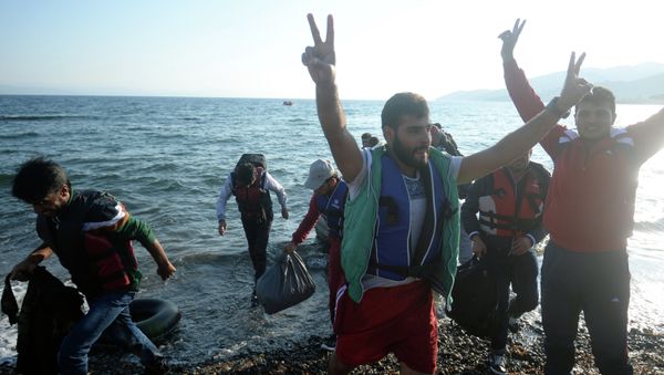 Refugees on Lesbos Island in Greece Refugees on Lesbos Island in Greece - Sputnik International