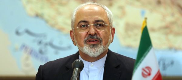 Iranian Foreign Minister Mohammad Javad Zarif and the head of Iran's Atomic Energy Organization Ali Akbar Salehi (unseen) give a press conference at Tehran's Mehrabad Airport following their arrival on July 15, 2015, after Iran's nuclear negotiating team struck a deal with world powers in Vienna - Sputnik International
