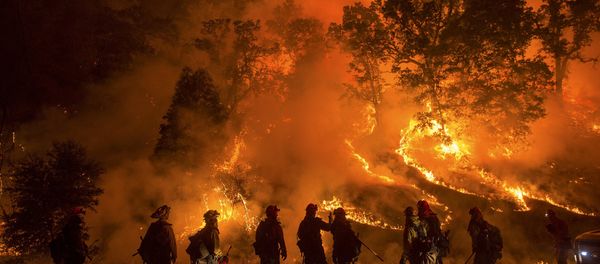 Flames from the Valley Fire cover a hillside along Highway 29 in Lower Lake, California September 13, 2015 Flames from the Valley Fire cover a hillside along Highway 29 in Lower Lake, California September 13, 2015 - Sputnik International