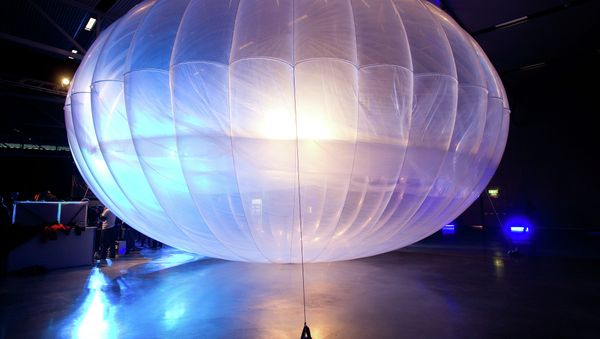A high altitude WiFi internet hub Google Project Loon balloon is displayed at the Airforce Museum in Christchurch on June 16, 2013 A high altitude WiFi internet hub Google Project Loon balloon is displayed at the Airforce Museum in Christchurch on June 16, 2013 - Sputnik International