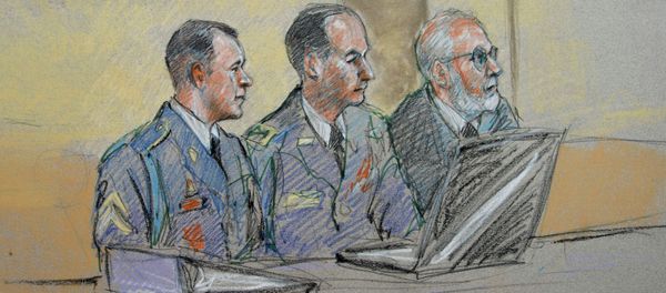 Army Sgt. Bowe Bergdahl, left, defense counsel Lt. Col. Franklin D. Rosenblatt, center, and lead defense counsel Eugene Fidell sit during a preliminary hearing to determine if Sgt. Bergdahl will be court-martialed. Army Sgt. Bowe Bergdahl, left, defense counsel Lt. Col. Franklin D. Rosenblatt, center, and lead defense counsel Eugene Fidell sit during a preliminary hearing to determine if Sgt. Bergdahl will be court-martialed. - Sputnik International