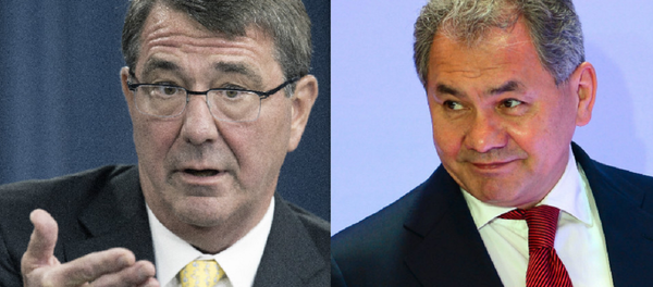 Ashton Carter and Sergei Shoigu - Sputnik International
