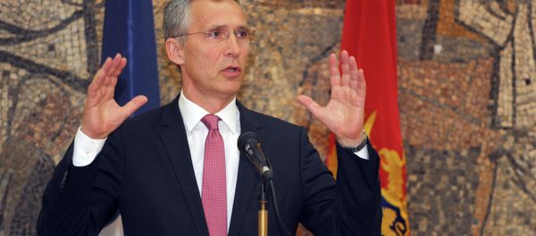 NATO Secretary-General Jens Stoltenberg speaks and gestures after talks with Montenegro's Prime Minister Milo Djukanovic, in Podgorica, Montenegro, Thursday, June 11, 2015 NATO Secretary-General Jens Stoltenberg speaks and gestures after talks with Montenegro's Prime Minister Milo Djukanovic, in Podgorica, Montenegro, Thursday, June 11, 2015 - Sputnik International