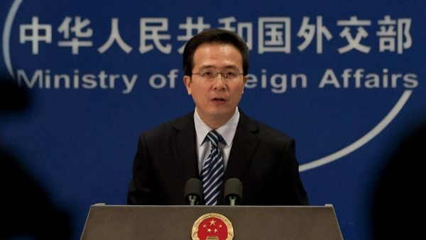 Chinese Foreign Ministry spokesman Hong Lei speaks during a news briefing at the Ministry of Foreign Affairs in Beijing, China, Thursday, Dec. 8, 2011 Chinese Foreign Ministry spokesman Hong Lei speaks during a news briefing at the Ministry of Foreign Affairs in Beijing, China, Thursday, Dec. 8, 2011 - Sputnik International