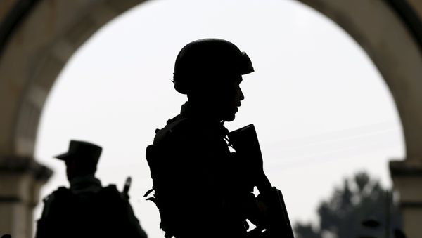 Afghan security forces stand guard. - Sputnik International