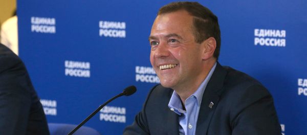 Dmitry Medvedev conducts videoconference with United Russia party representatives in Russian regions which held elections - Sputnik International