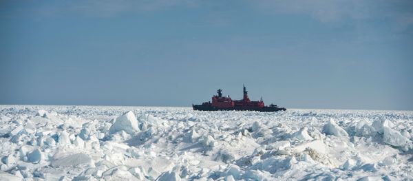 The atomic icebreaker Yamal during research carried out in the Kara Sea The atomic icebreaker Yamal during research carried out in the Kara Sea - Sputnik International