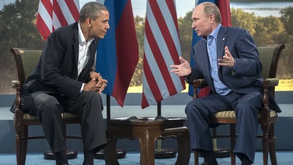 June 17, 2013. Russian President Vladimir Putin, right, and U.S. President Barack Obama during a meeting at the G8 summit in Northern Ireland June 17, 2013. Russian President Vladimir Putin, right, and U.S. President Barack Obama during a meeting at the G8 summit in Northern Ireland - Sputnik International