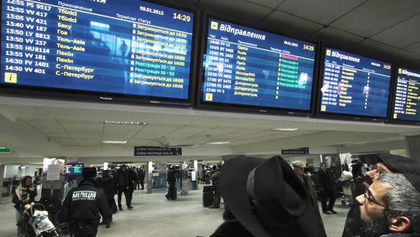 Passengers at Borispol airport waiting for departure. File photo Passengers at Borispol airport waiting for departure. File photo - Sputnik International