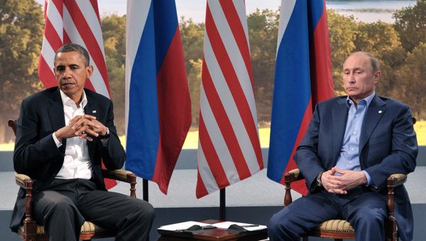 Russian President Vladimir Putin, right, and U.S. President Barack Obama have a meeting within the framework of the G8 summit in Northern Ireland, 17 June 2013 Russian President Vladimir Putin, right, and U.S. President Barack Obama have a meeting within the framework of the G8 summit in Northern Ireland, 17 June 2013 - Sputnik International