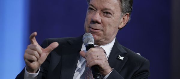 Colombian President Juan Manuel Santos Calderon speaks during the Clinton Global Initiative annual meeting September 28, 2015 in New York. - Sputnik International