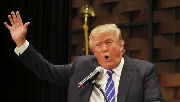 Republican presidential candidate, businessman Donald Trump, speaks at an event sponsored by the Greater Charleston Business Alliance and the South Carolina African American Chamber of Commerce at the Charleston Area Convention Center in North Charleston, S.C., Wednesday, Sept. 23, 2015 Republican presidential candidate, businessman Donald Trump, speaks at an event sponsored by the Greater Charleston Business Alliance and the South Carolina African American Chamber of Commerce at the Charleston Area Convention Center in North Charleston, S.C., Wednesday, Sept. 23, 2015 - Sputnik International