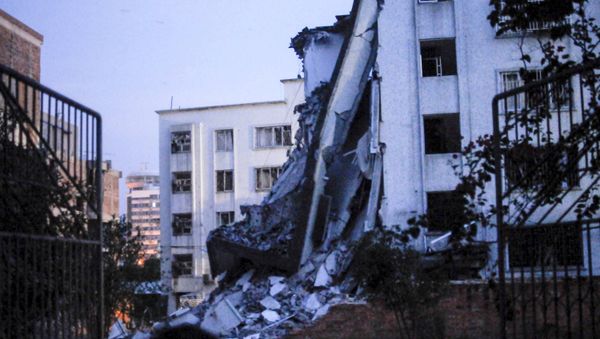 A damaged building is seen after explosions hit Liucheng county, Guangxi Zhuang Autonomous Region, China, September 30, 2015. - Sputnik International