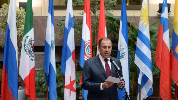 Russian Foreign Minister Sergey Lavrov speaks at the event marking the 70th anniversary of diplomatic relations between Russia and Latin American nations - Sputnik International