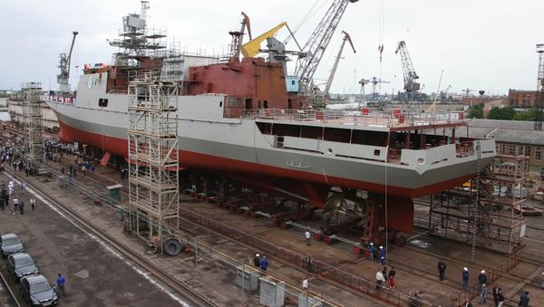 ceremony of the Tarkash (Quiver), the second guided missile frigate of Project 11356, built for India at Yantar Shipyards - Sputnik International
