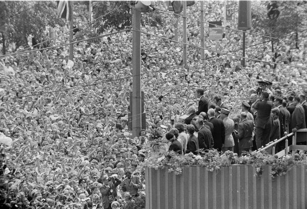 A cheering crowd, estimated by police at more than a quarter of a million, fills the area beneath the podium at West Berlin's City Hall, where US President John F. Kennedy stands. His address to the City Hall crowd was one of the highlights of his June 26, 1963 visit to West Berlin, where he received one of the greatest receptions of his career. A cheering crowd, estimated by police at more than a quarter of a million, fills the area beneath the podium at West Berlin's City Hall, where US President John F. Kennedy stands. His address to the City Hall crowd was one of the highlights of his June 26, 1963 visit to West Berlin, where he received one of the greatest receptions of his career. - Sputnik International