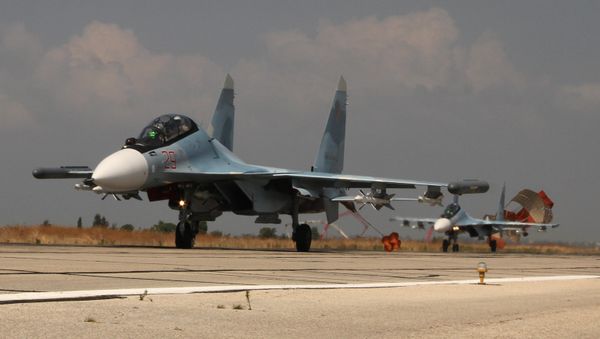 Two russian Su-30 land at airfield near Latakia Two russian Su-30 land at airfield near Latakia - Sputnik International