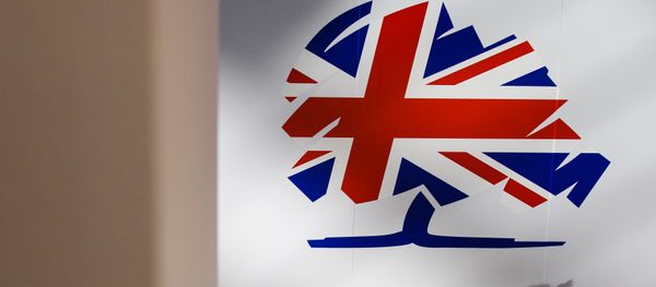 The Conservative party logo is displayed on the first day of the annual Conservative party conference in Manchester, north west England, on October 4, 2015. The Conservative party logo is displayed on the first day of the annual Conservative party conference in Manchester, north west England, on October 4, 2015. - Sputnik International