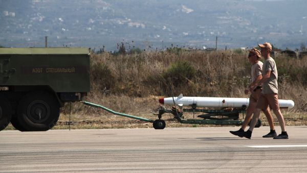 Russian military air group at Khmeimim airbase in Syria Russian military air group at Khmeimim airbase in Syria - Sputnik International