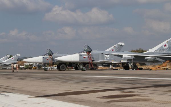 Russian military air group at Khmeimim airbase in Syria Russian military air group at Khmeimim airbase in Syria - Sputnik International