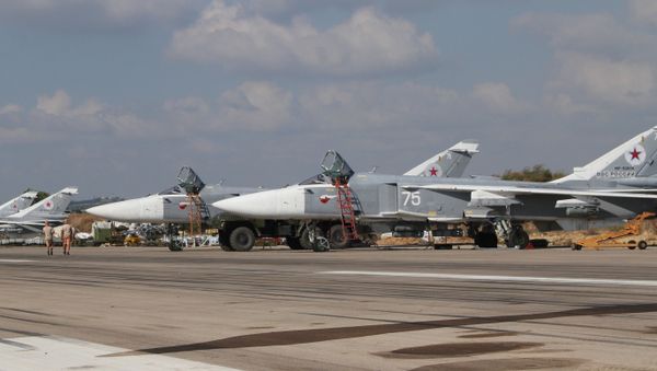 Russian military air group at Khmeimim airbase in Syria Russian military air group at Khmeimim airbase in Syria - Sputnik International