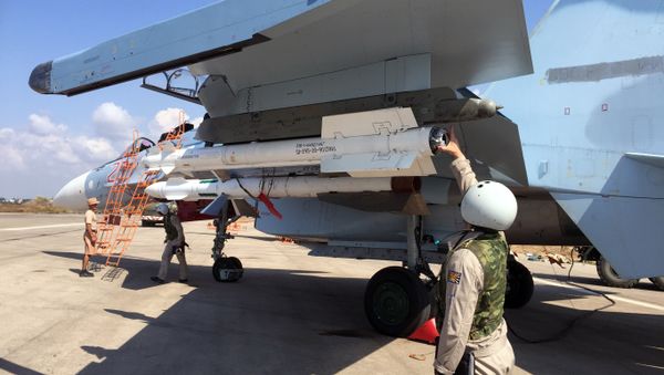 Russian tactical group seen at Hmeimim aerodrome in Syria Russian tactical group seen at Hmeimim aerodrome in Syria - Sputnik International