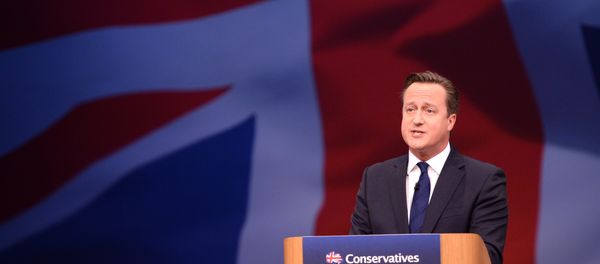 Britain's Prime Minister David Cameron gestures as he delivers his keynote address at the annual Conservative Party Conference in Manchester, Britain October 7, 2015. - Sputnik International