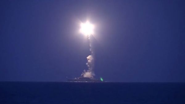 Massive strike on targets in Syria from the Caspian Sea Massive strike on targets in Syria from the Caspian Sea - Sputnik International