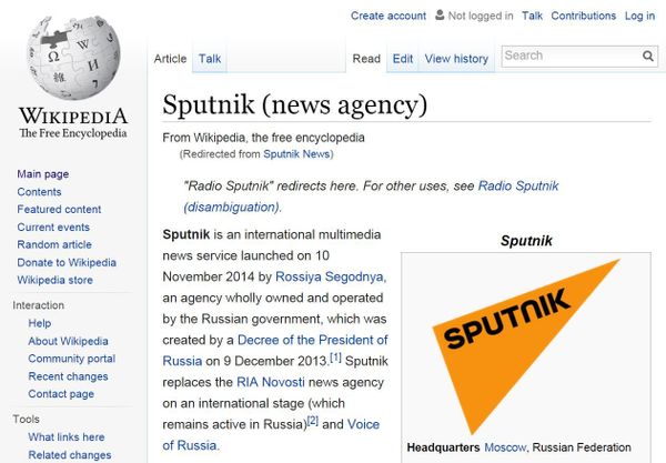 Sputnik Wikipedia Sputnik Wikipedia - Sputnik International