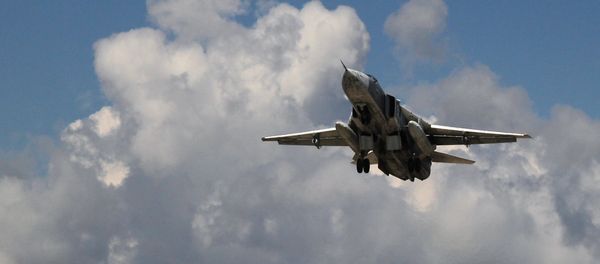 Russian Su-24 front-line bomber jet takes off at Latakia airport, Syria - Sputnik International
