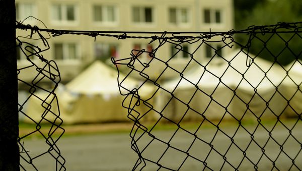 The Vámosszabadi refugee camp, Hungary The Vámosszabadi refugee camp, Hungary - Sputnik International