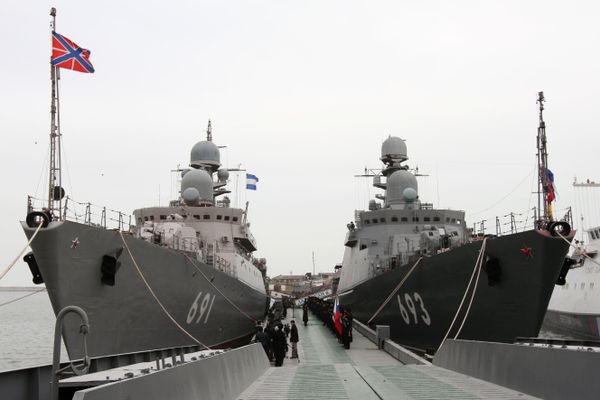 The Tatarstan (left), along with its sister ship, the Dagestan. - Sputnik International