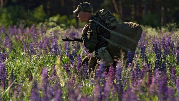 Cadet during a military exercise in Pskov Region. - Sputnik International