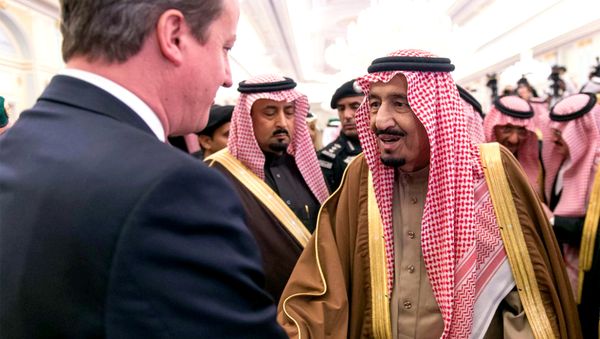 Saudi King Salman, right, greets the Prime Minister of the United Kingdom, David Cameron, left. Saudi King Salman, right, greets the Prime Minister of the United Kingdom, David Cameron, left. - Sputnik International