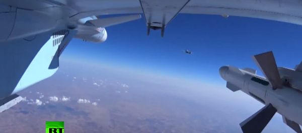 The Russian Defense Ministry released footage on Wednesday of bombs being dropped on targets in Syria. The Russian Defense Ministry released footage on Wednesday of bombs being dropped on targets in Syria. - Sputnik International